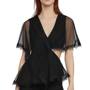 NWT BCBG Cape sleeve Cutout Top!